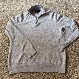Bonobos Gray Cotton Cashmere Blend 1/4 Zip Pullover Sweater Men’s M 63